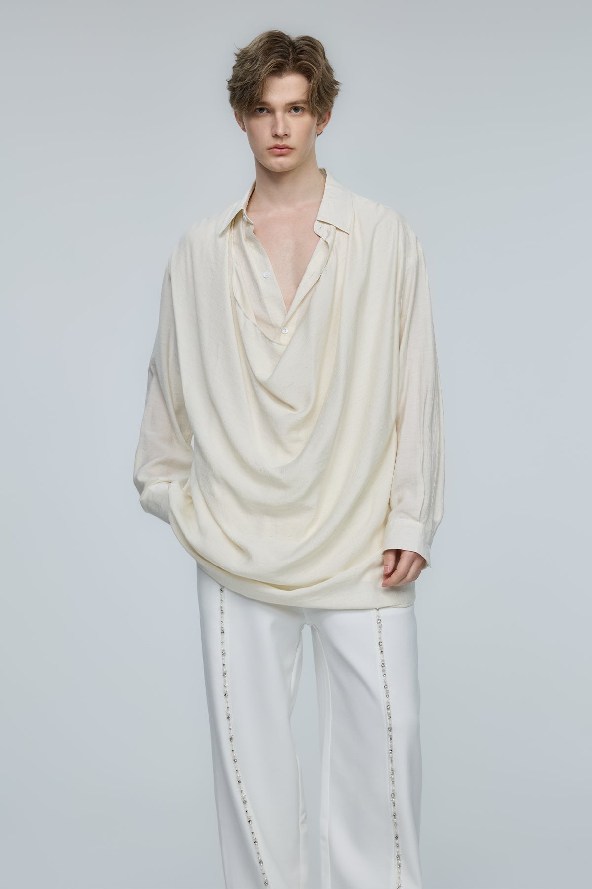 Pulse Glare Draped Long Sleeve Top