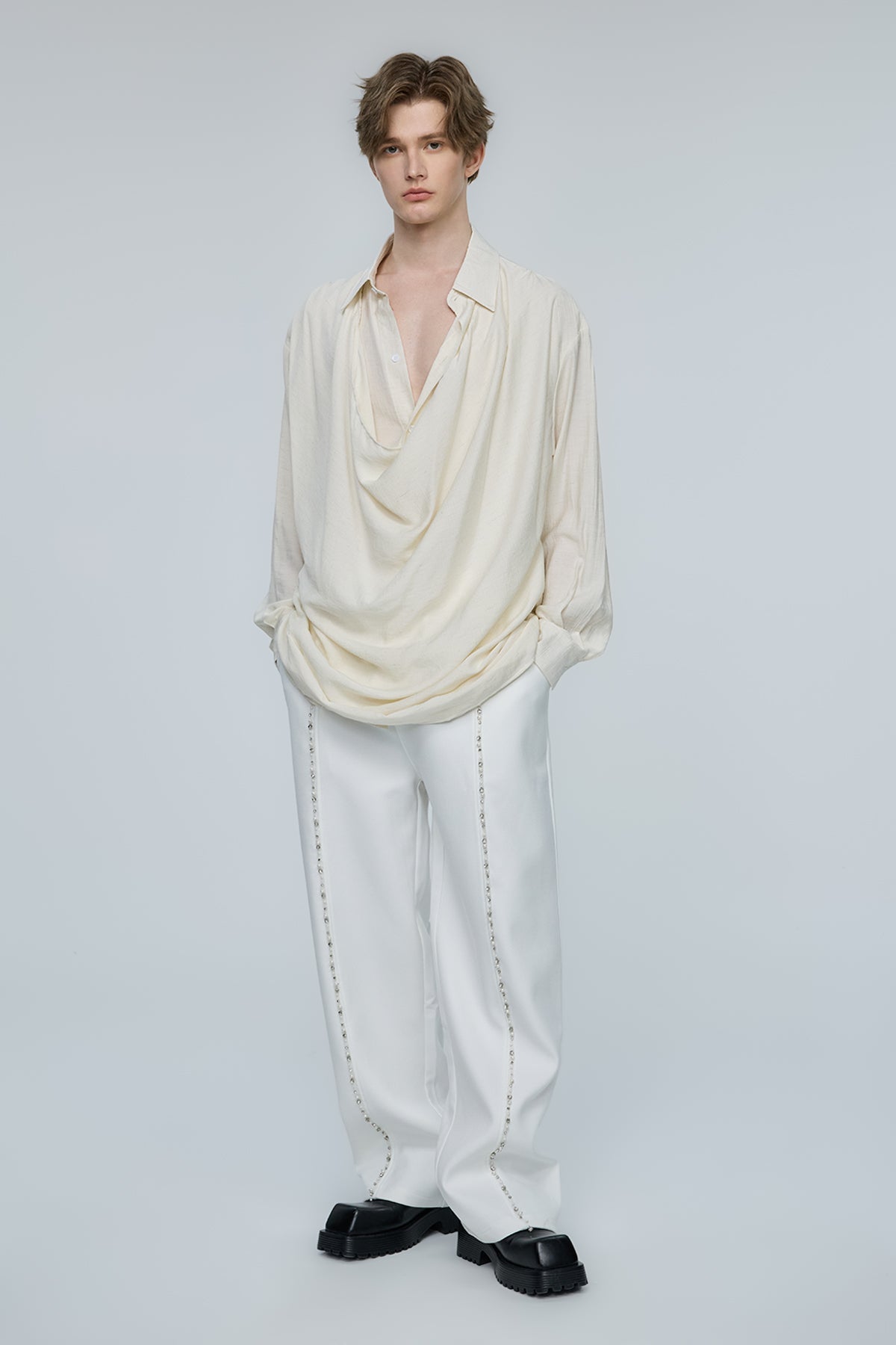 Pulse Glare Draped Long Sleeve Top