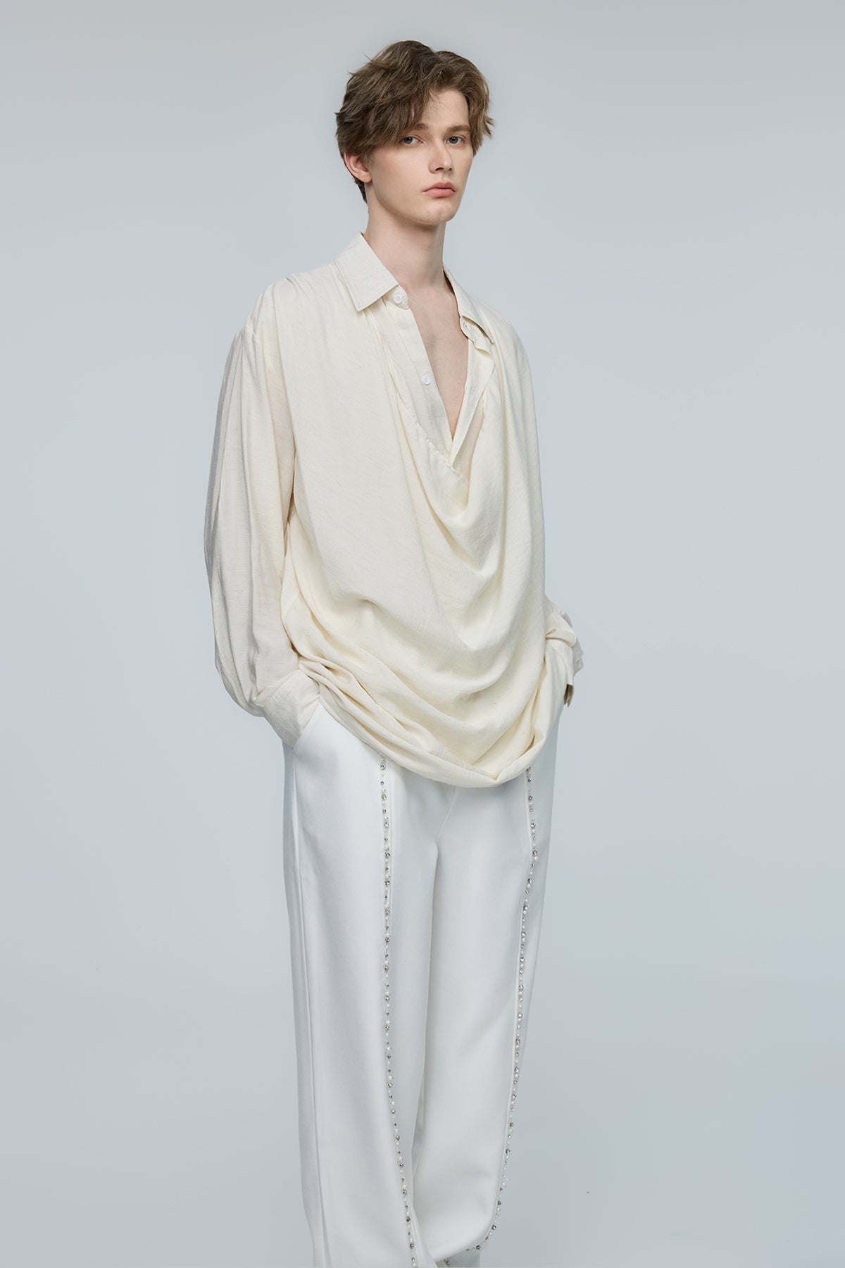 Pulse Glare Draped Long Sleeve Top