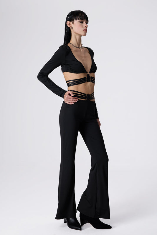 Pulse Mask V Neck Long Sleeve Pants Set