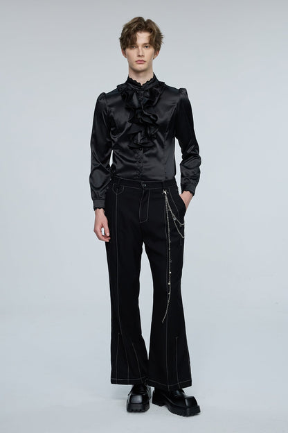 Pulse Palette Ruffle Long Sleeve Shirt Black
