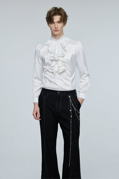 Pulse Palette Ruffle Long Sleeve Shirt White