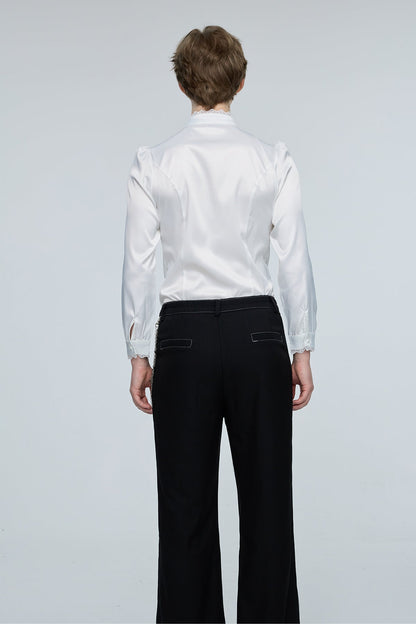 Pulse Palette Ruffle Long Sleeve Shirt White