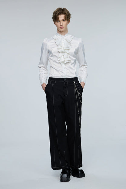 Pulse Palette Ruffle Long Sleeve Shirt White
