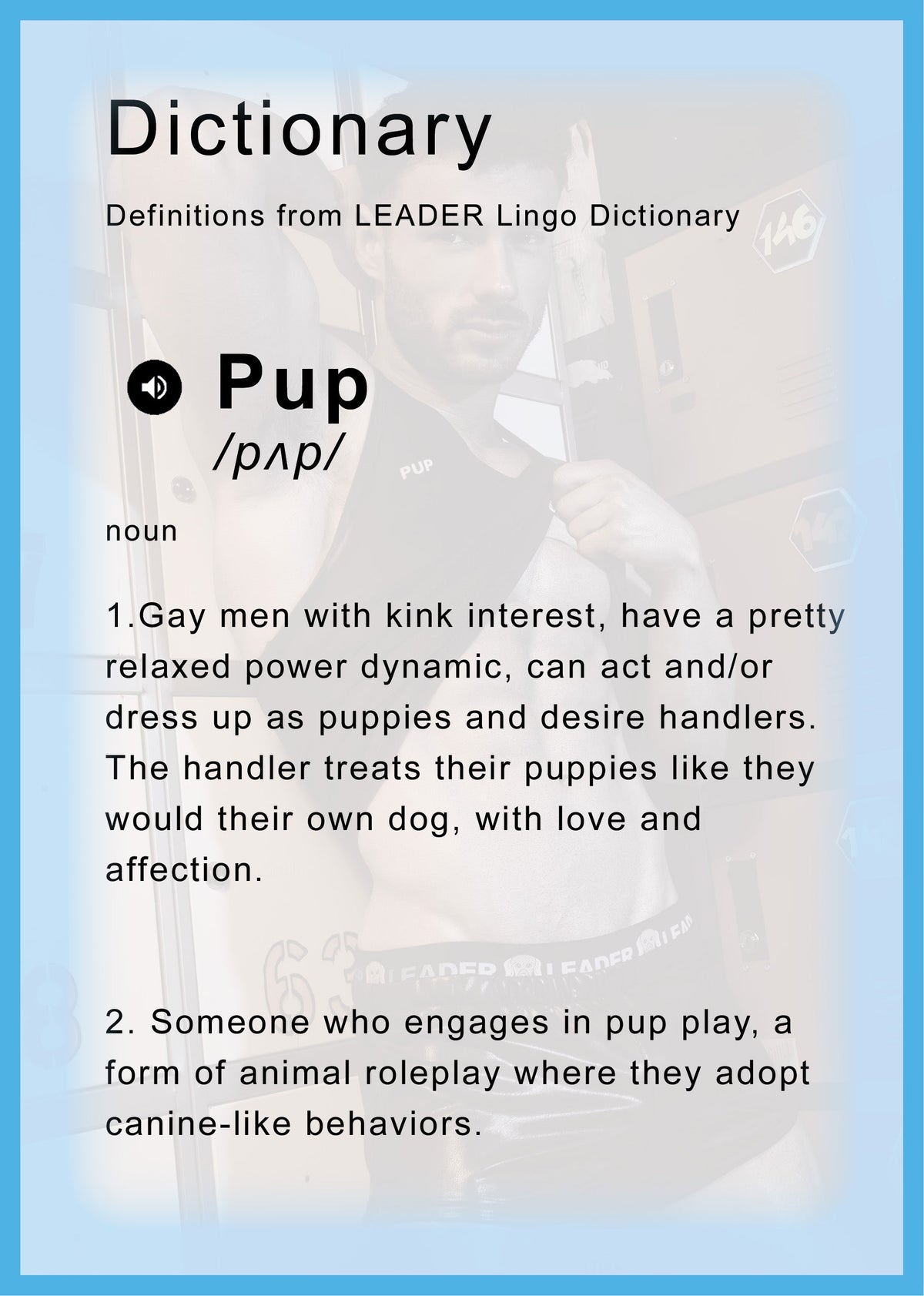 LEADER ID Party Singlet Pup Black/Blue