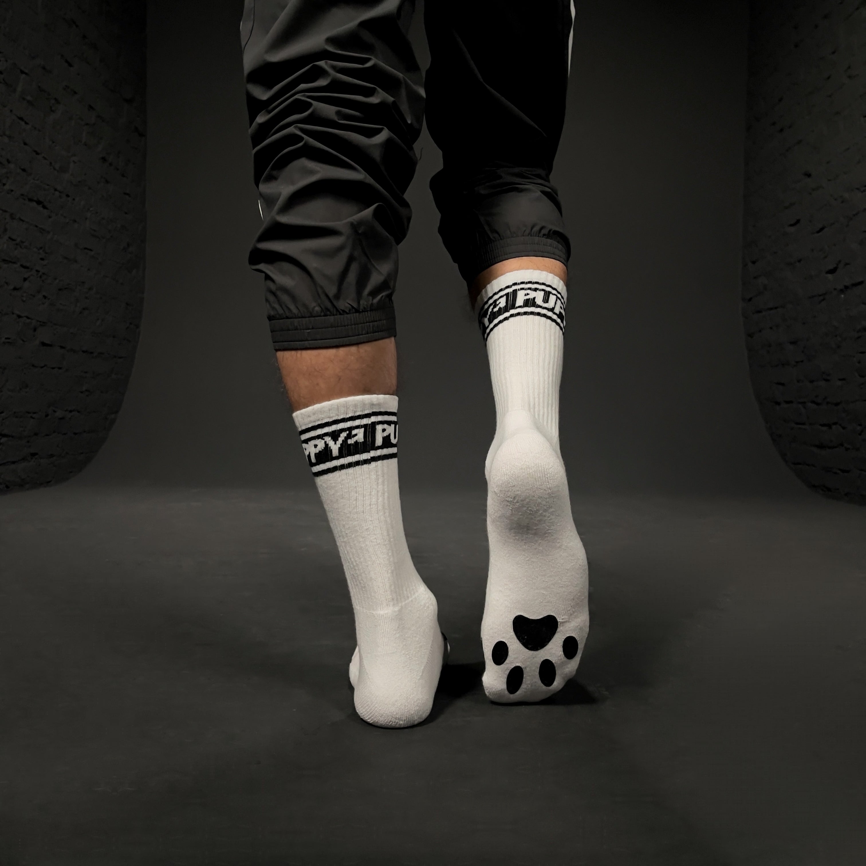 PUPPY SOCKS WHT/BLK