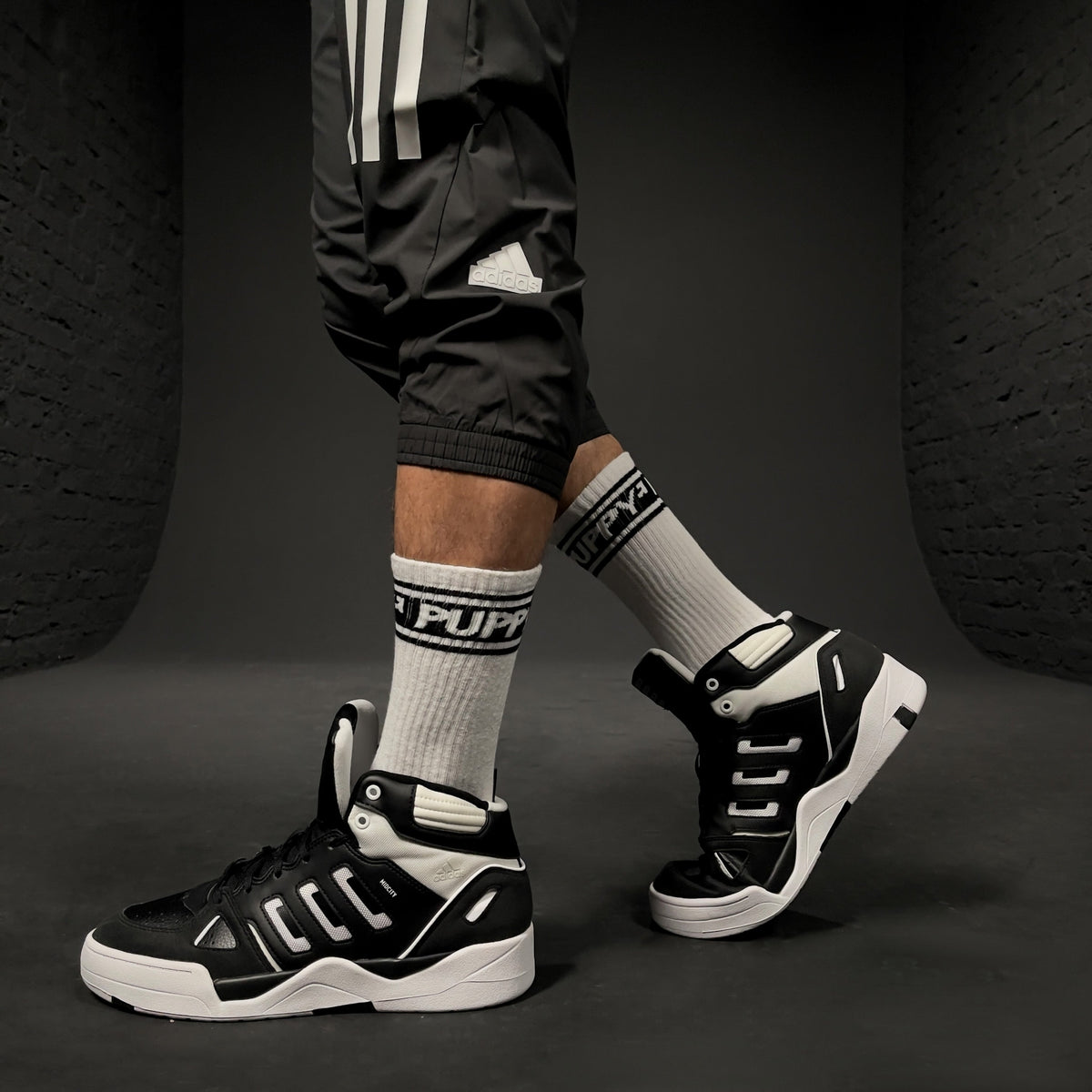 PUPPY SOCKS WHT/BLK