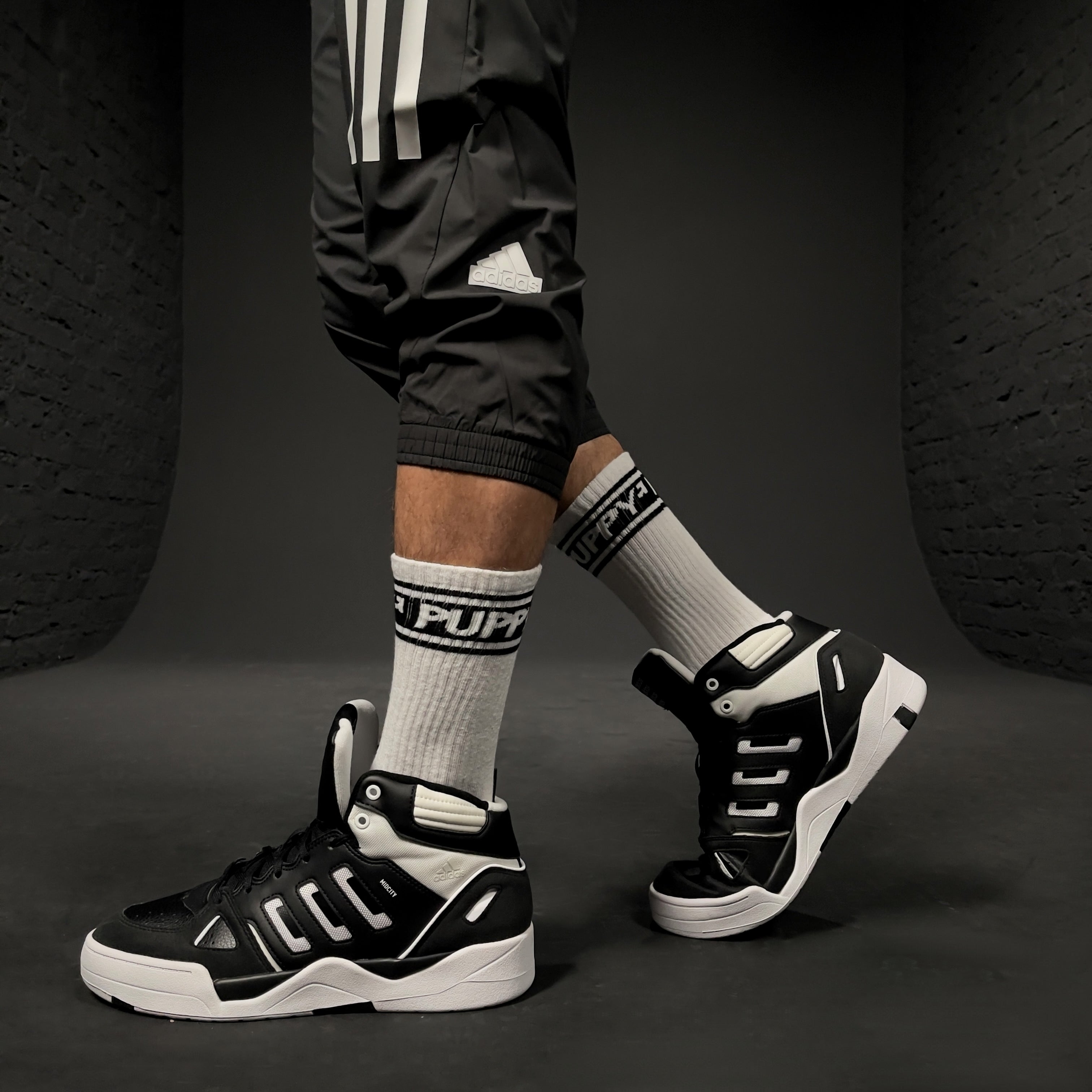 PUPPY SOCKS WHT/BLK