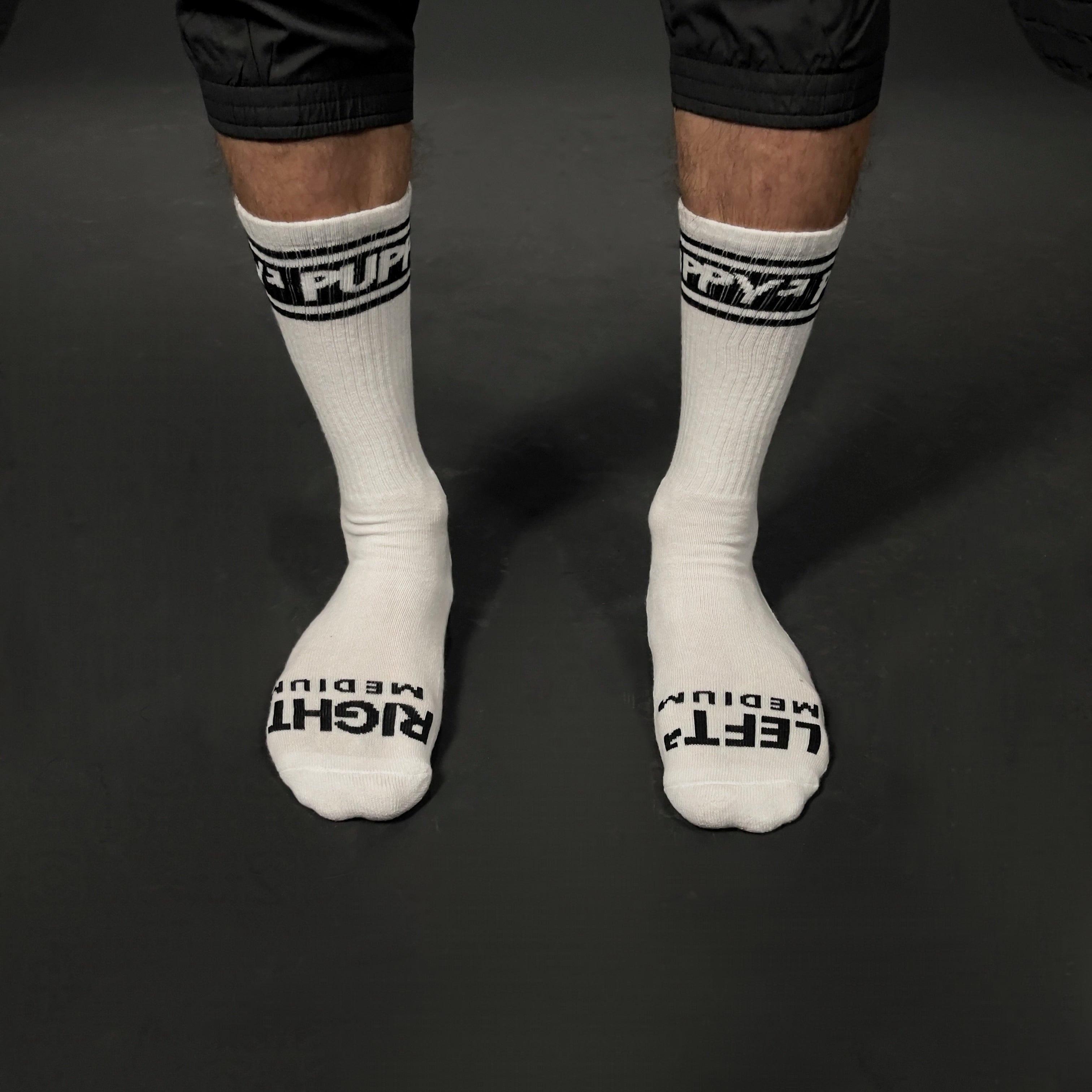 PUPPY SOCKS WHT/BLK