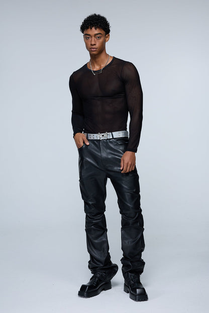 Pure Arc Long Sleeve Mesh Top Black