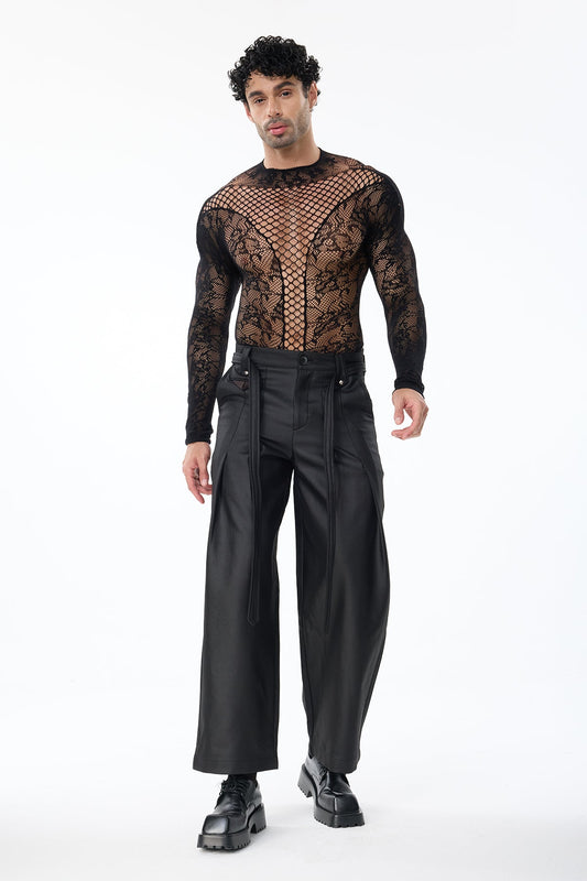 Pure Motion Cutout Long Sleeve Bodysuit Black