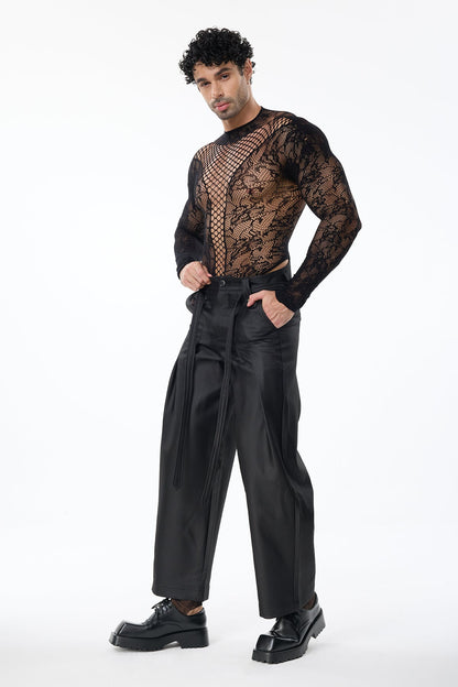 Pure Motion Cutout Long Sleeve Bodysuit Black
