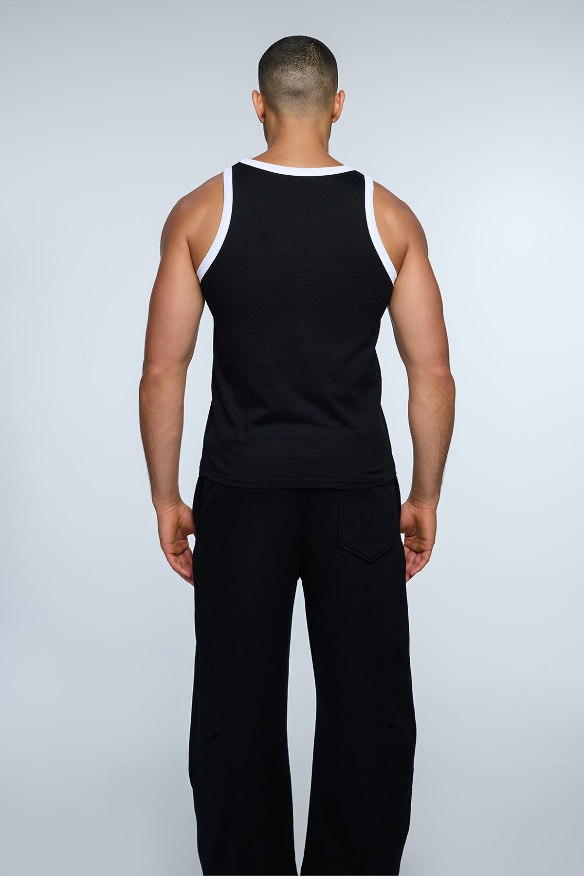 Pure Shoulder Pig Print Top Black