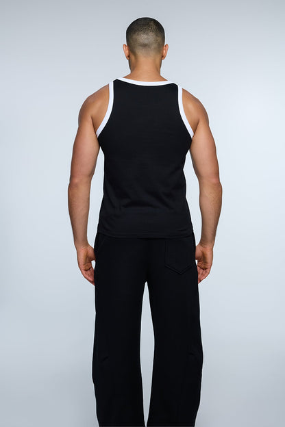 Pure Shoulder Pig Print Top Black