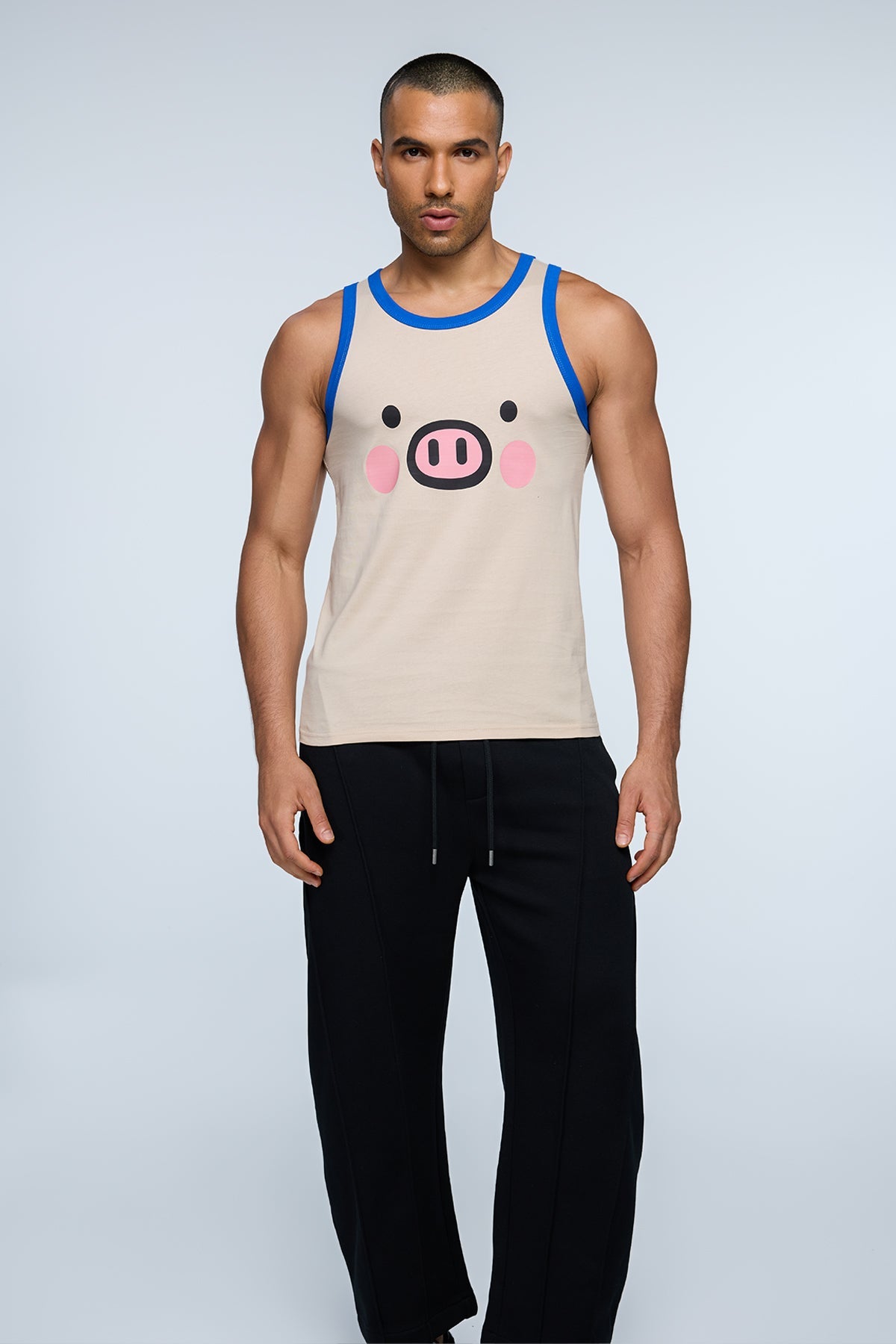 Pure Shoulder Pig Print Top