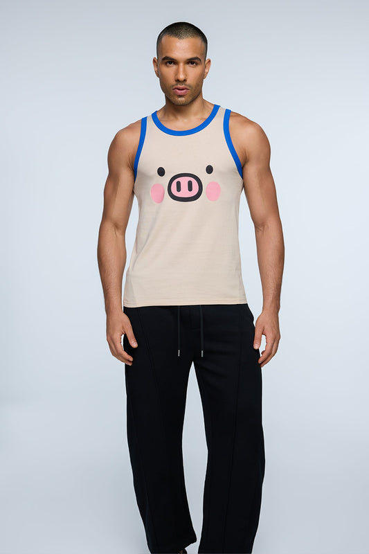 Pure Shoulder Pig Print Top