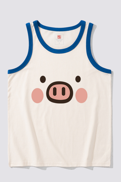 Pure Shoulder Pig Print Top