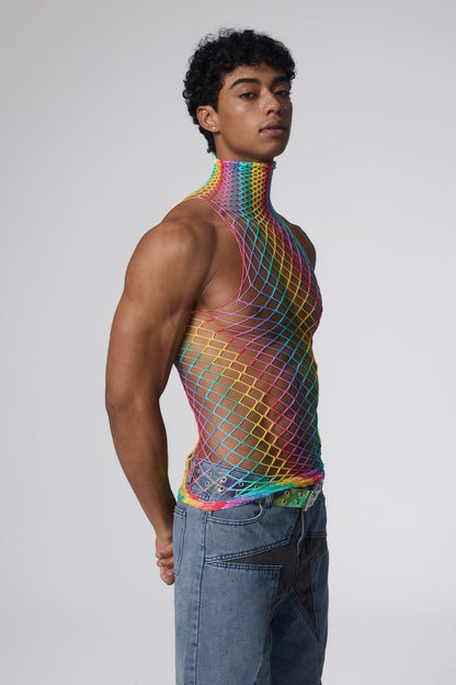 Queer Flash Net Cutout Top