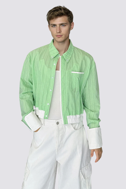 Quiet Flex Long Sleeve Crop Shirt Green