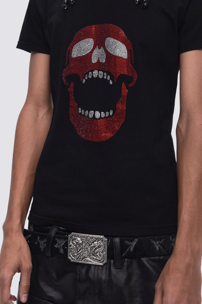 Quiet Pattern Rhinestone T-Shirt