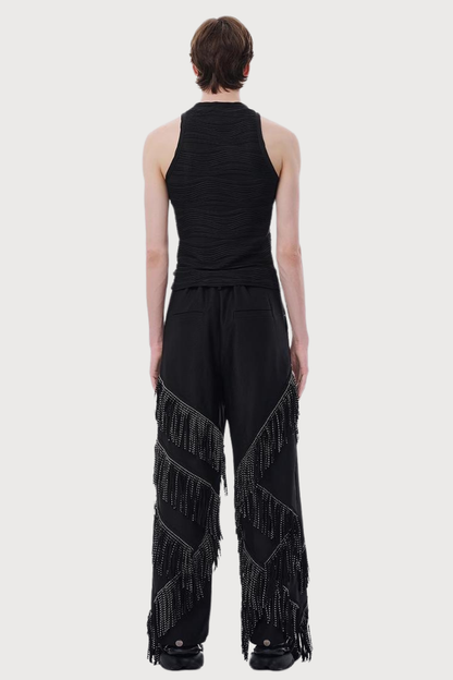 Quiet Voice Embroidered Vest Black
