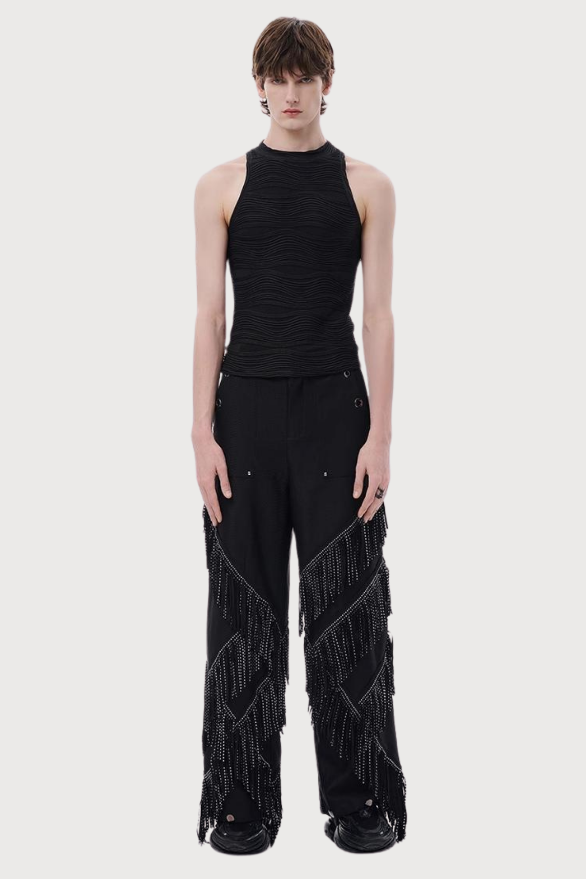 Quiet Voice Embroidered Vest Black