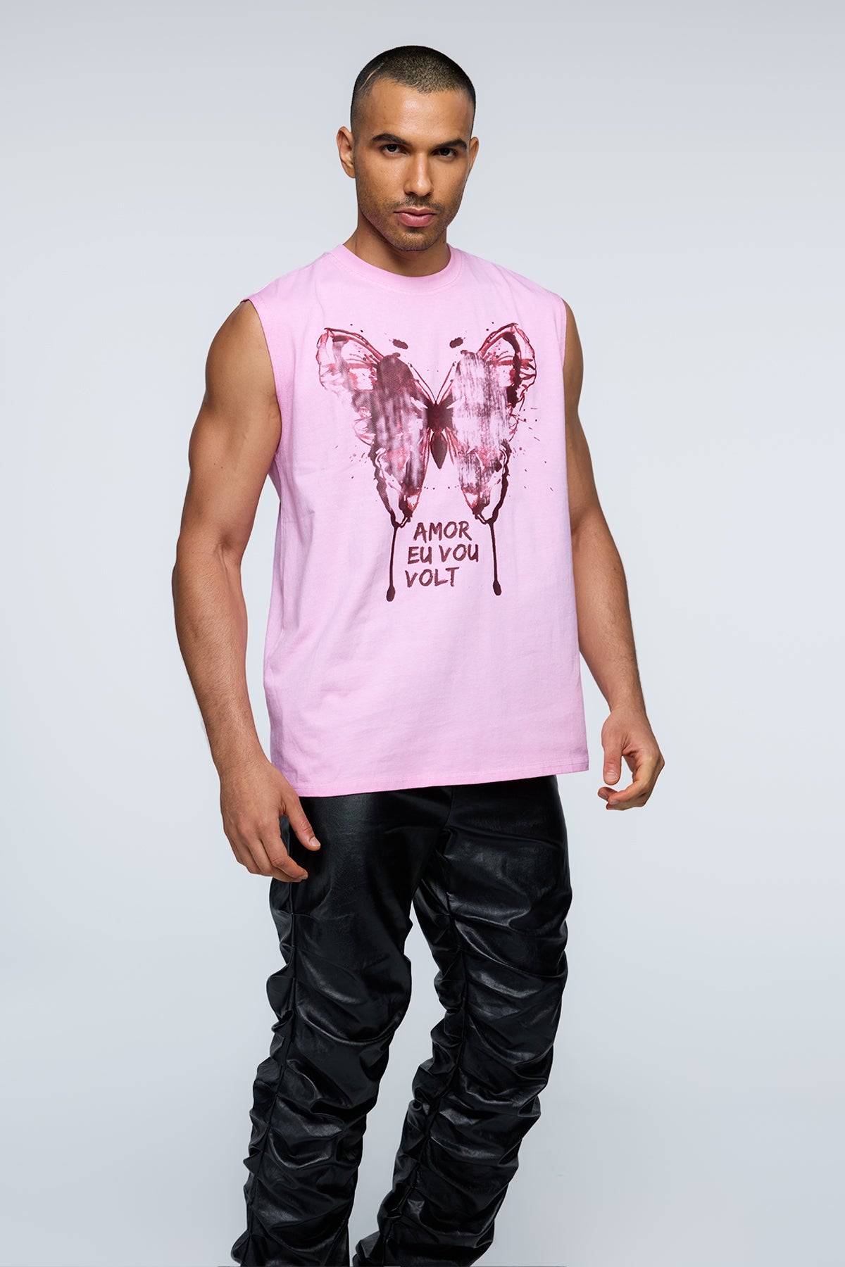 Quiet Line Butterfly Sleeveless Top Pink