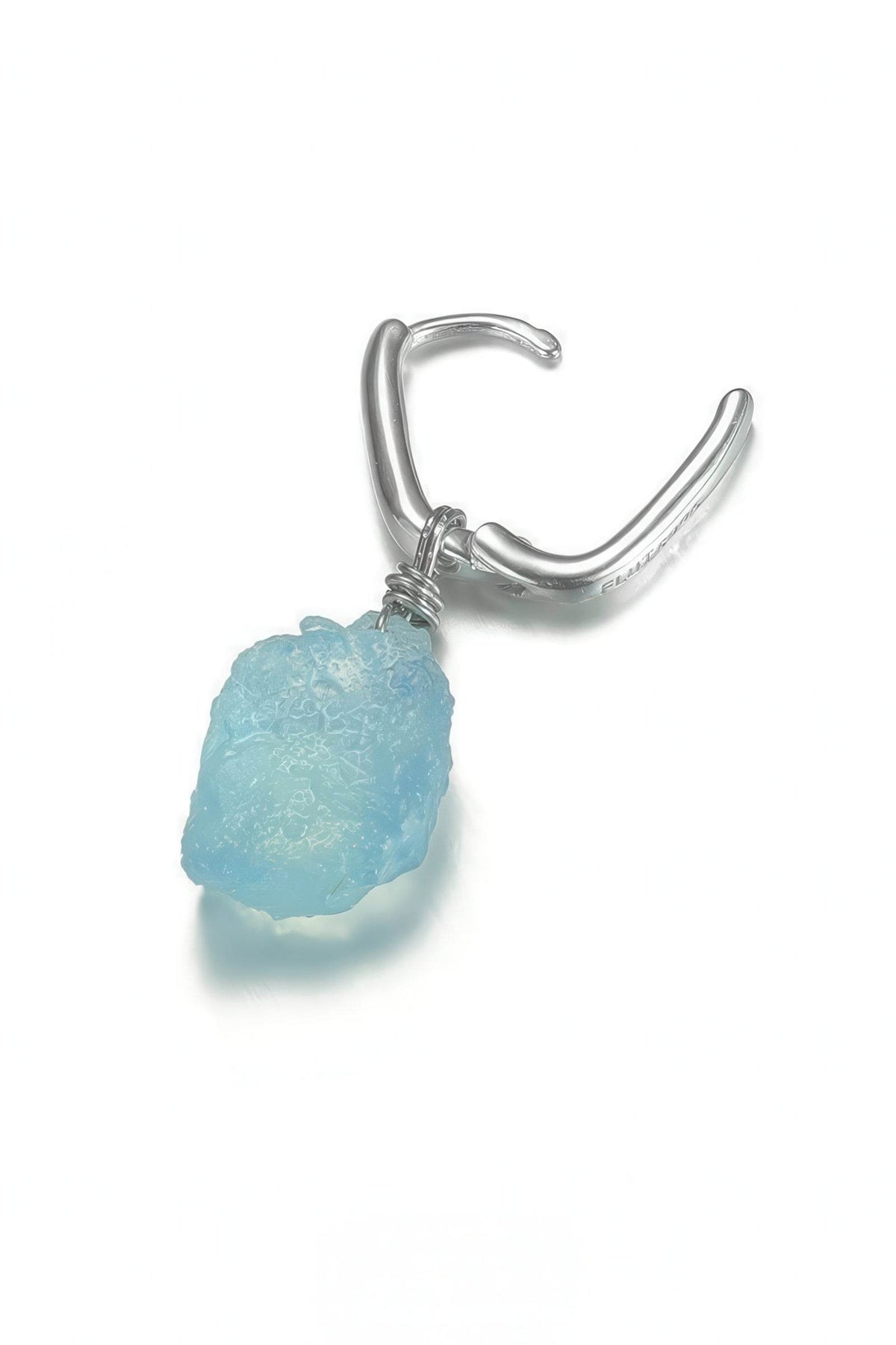 Raw Aquamarine Drop Earrings - Unique Blue Stone Design