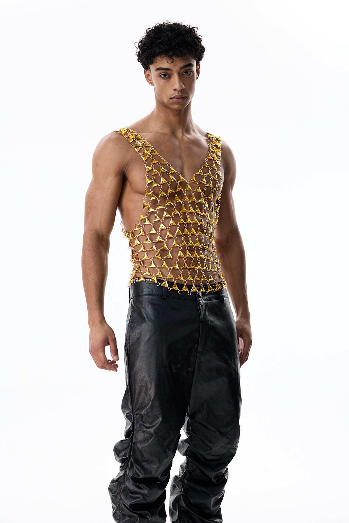 Radiant Gem Rhinestone Cutout Sleeveless Top