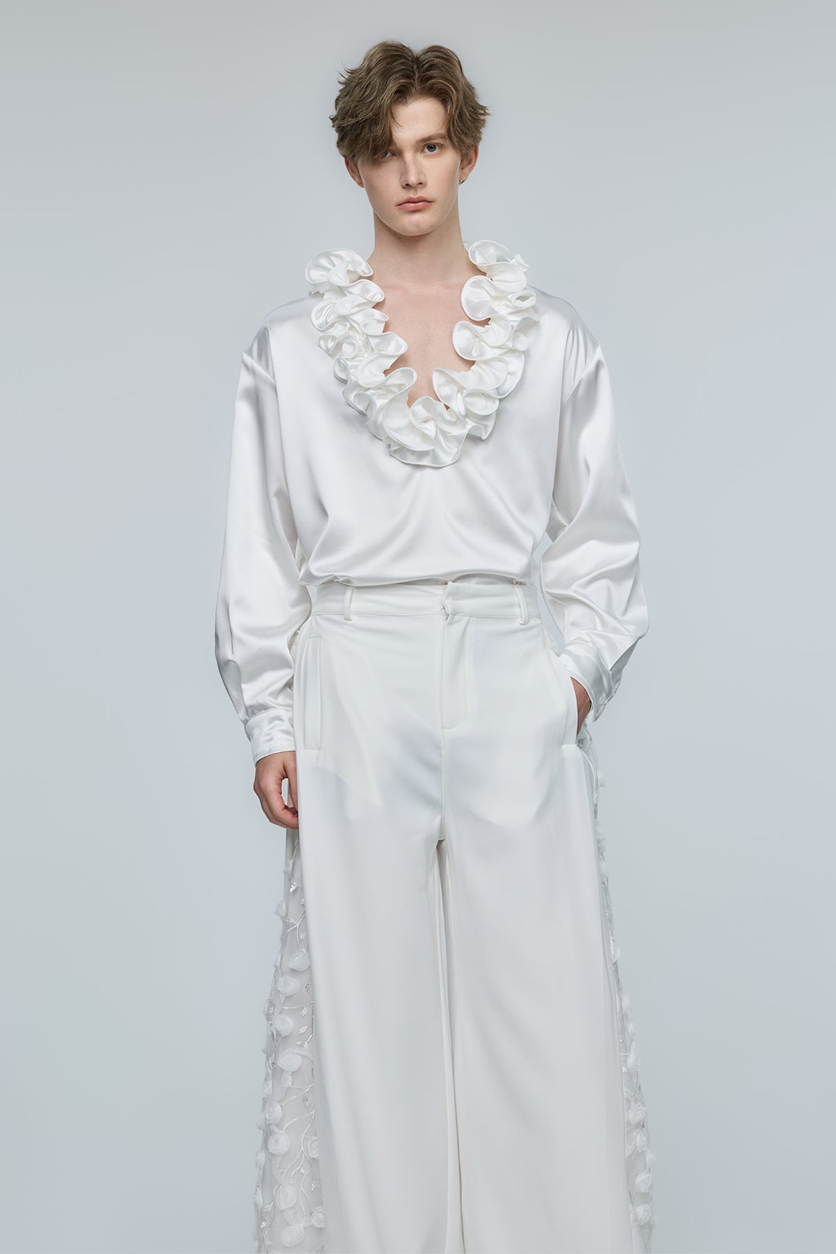 Radiant Surge Ruffle Long Sleeve Top