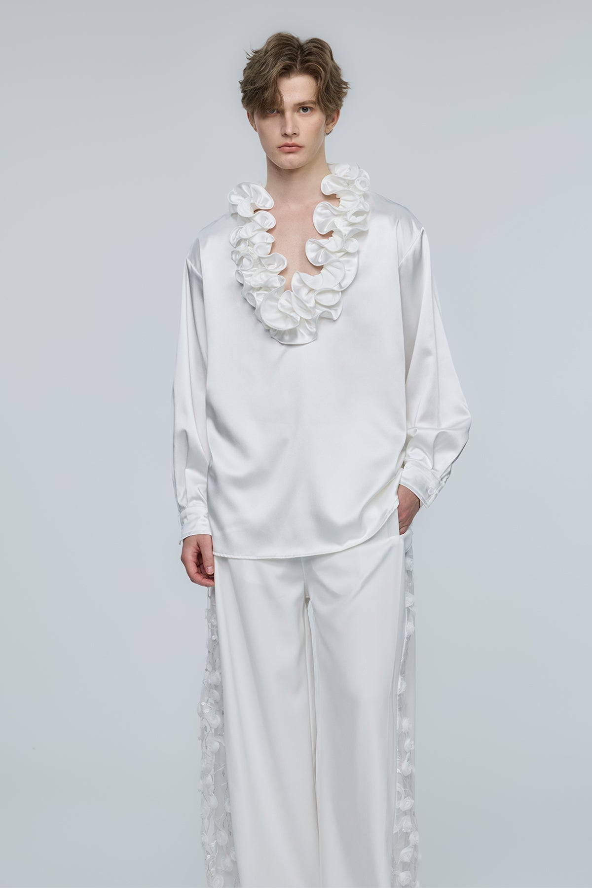 Radiant Surge Ruffle Long Sleeve Top
