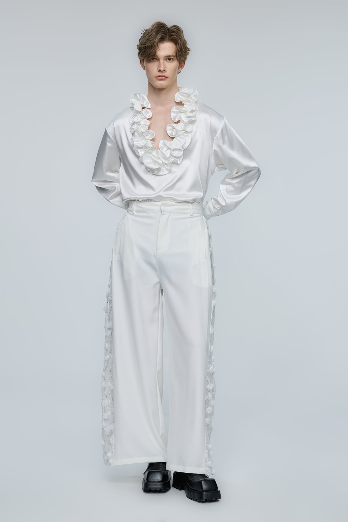 Radiant Surge Ruffle Long Sleeve Top