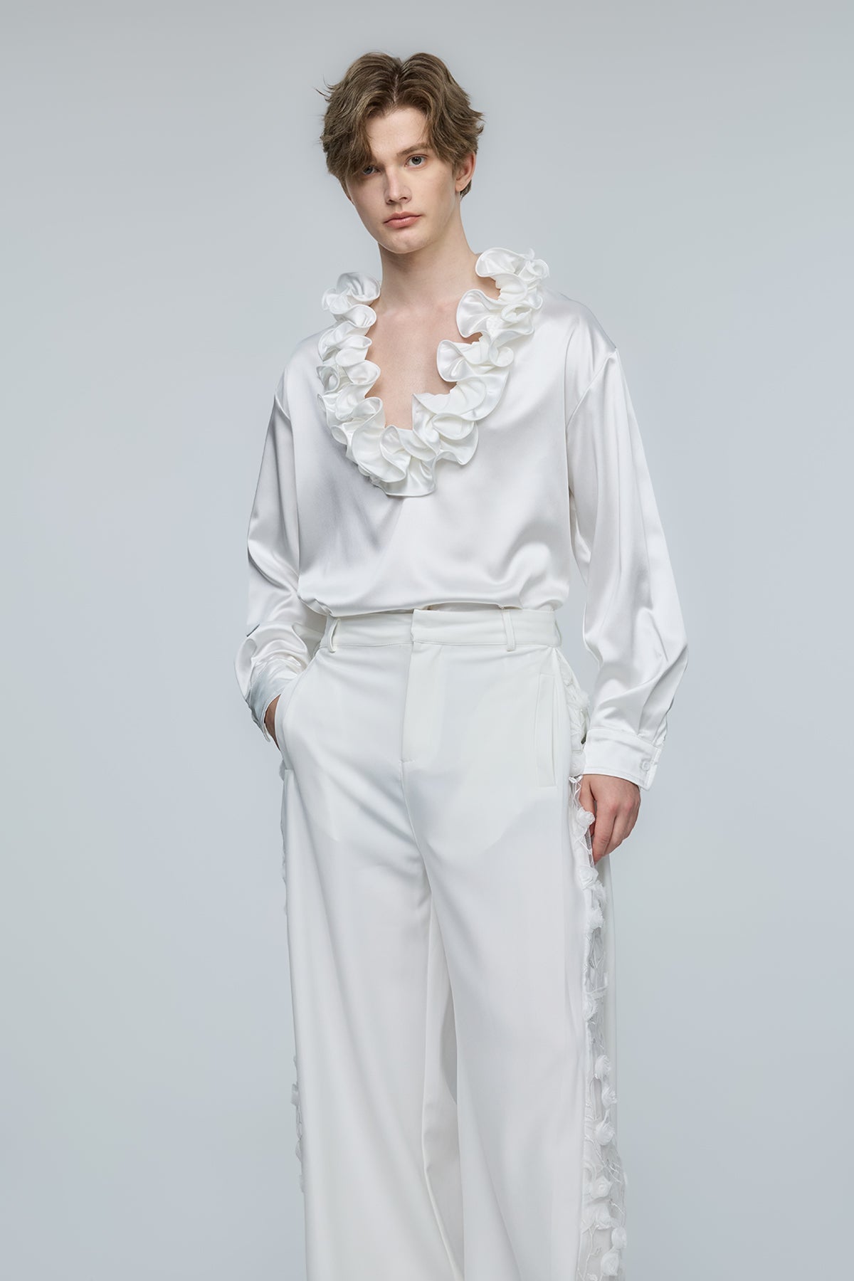Radiant Surge Ruffle Long Sleeve Top