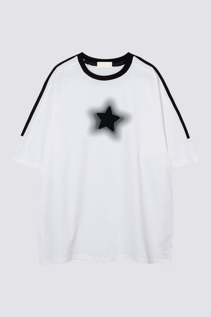 Rainbow Surge Star Print T-Shirt White
