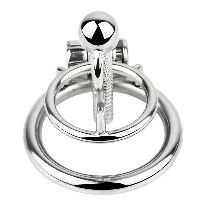 Rapier Steel Chastity Cage - Threaded Urethral Tube & Sounding Catheter Device