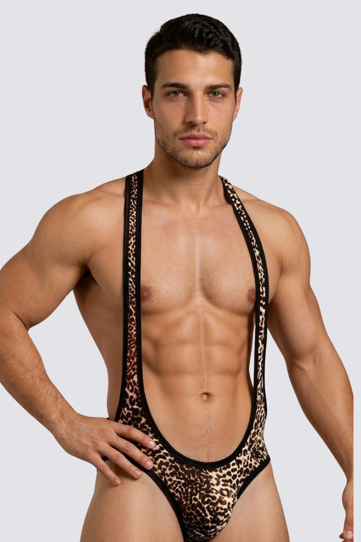 Rave Leopard Print Bodysuit Brown