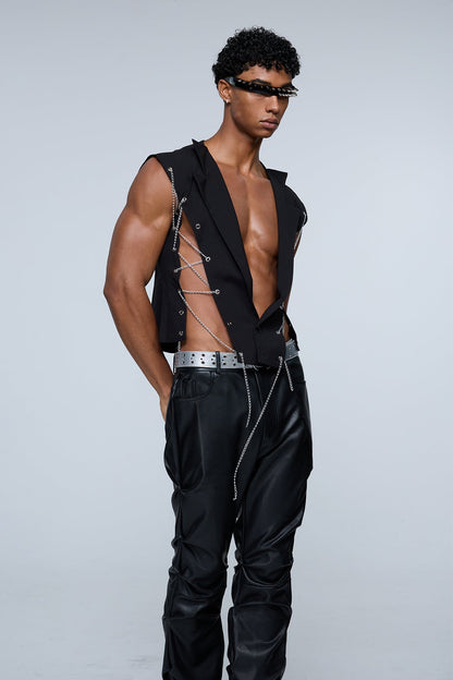 Raw Hostility V Neck Chain Vest