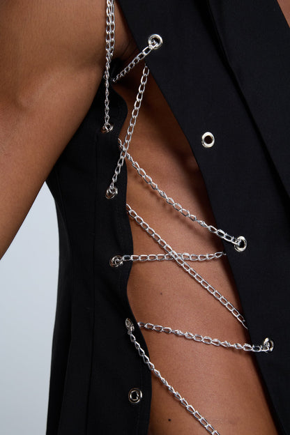 Raw Hostility V Neck Chain Vest