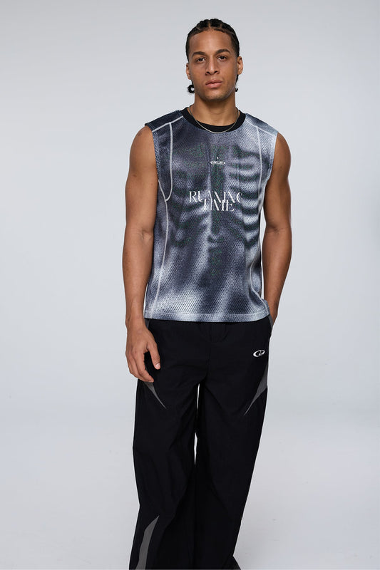 Raw Ink Print Sleeveless Top