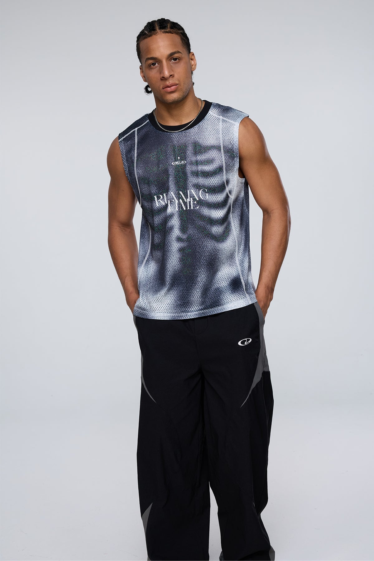 Raw Ink Print Sleeveless Top