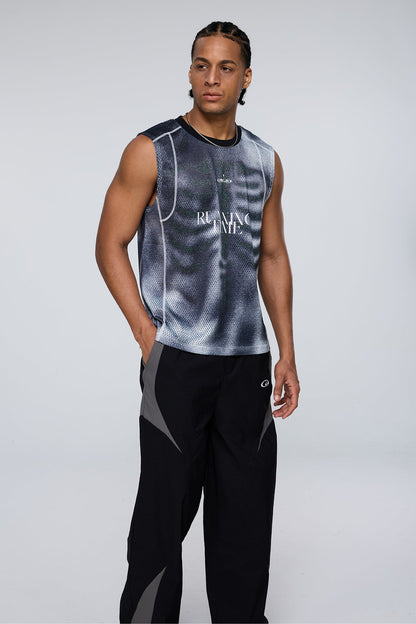 Raw Ink Print Sleeveless Top