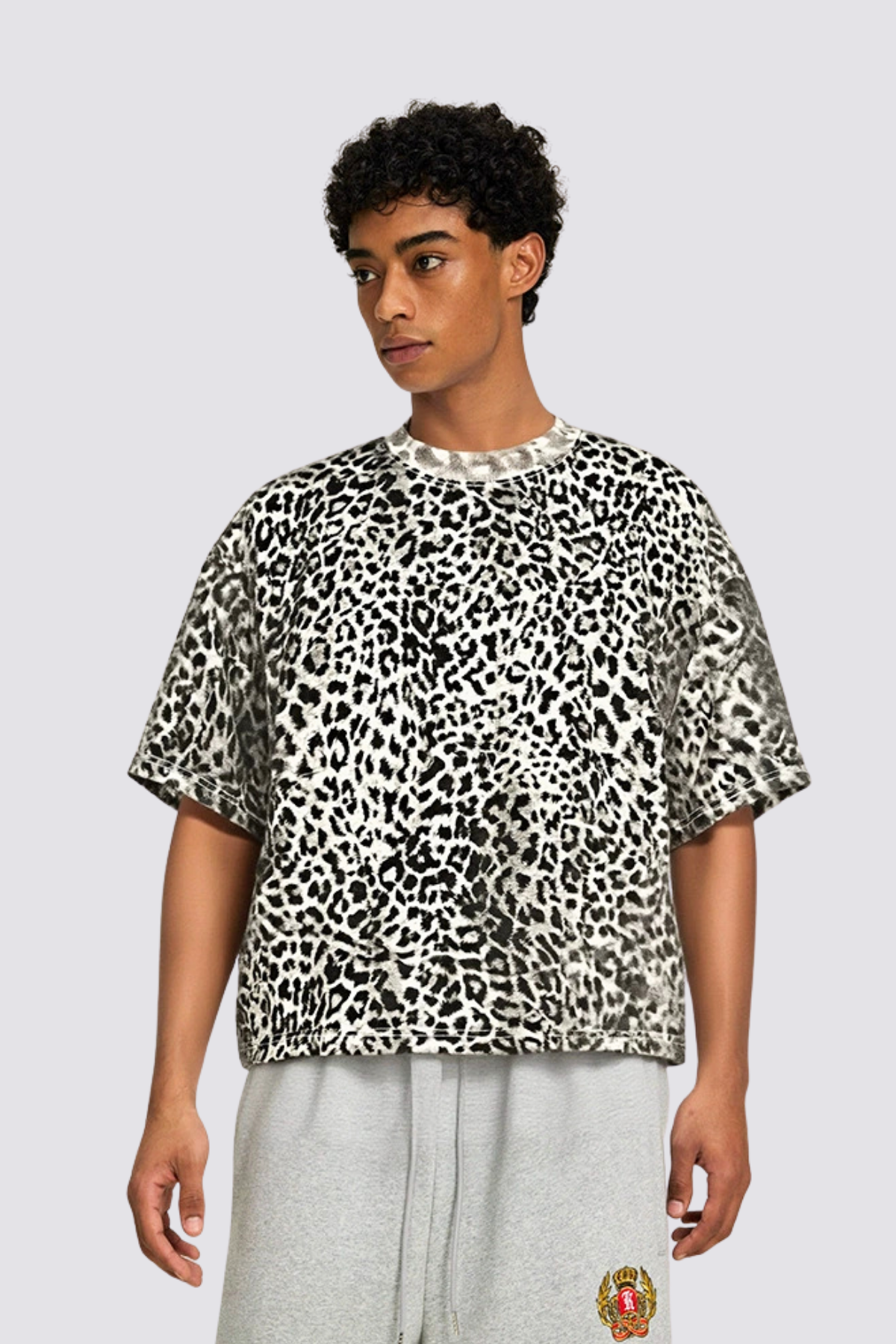 Raw Roam Leopard T Shirt In Grey