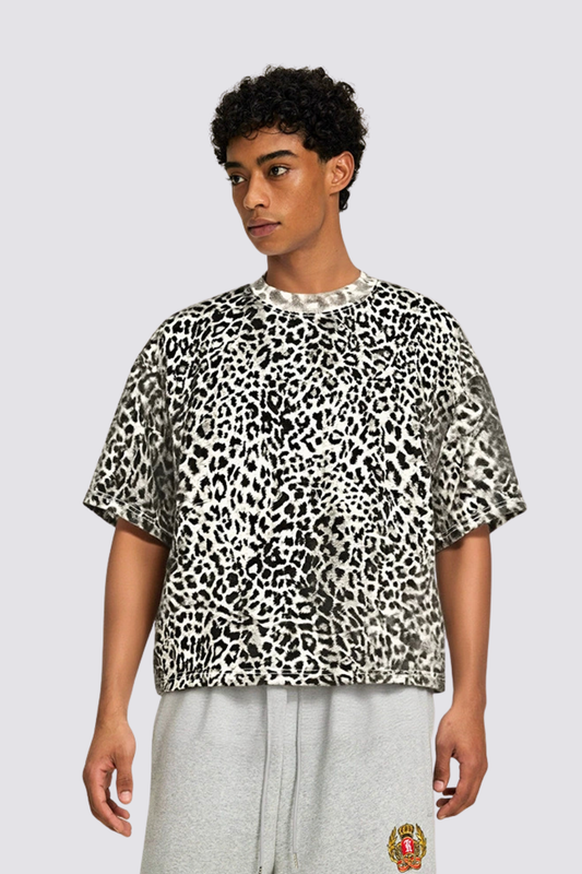 Raw Roam Leopard T Shirt In Grey