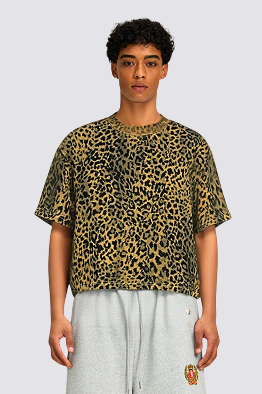 Raw Roam Leopard T Shirt In Yellow