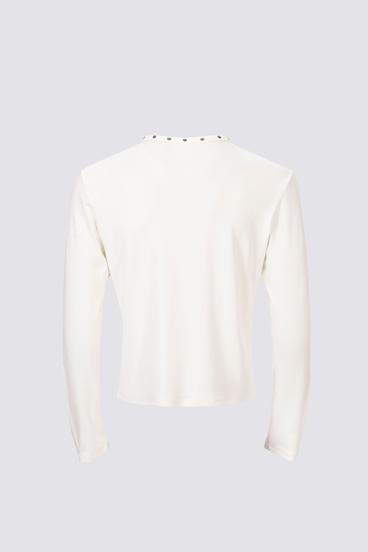 Raw Silence Rivet Long Sleeve Top White