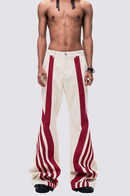 Raw Wrap Embroidery Bootcut Jeans