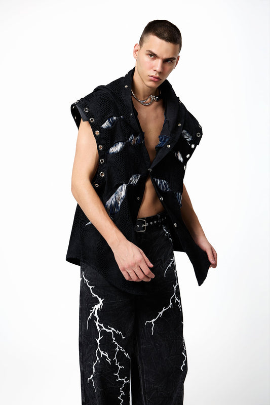 Rebel Badboy Ripped Hoodie Vest