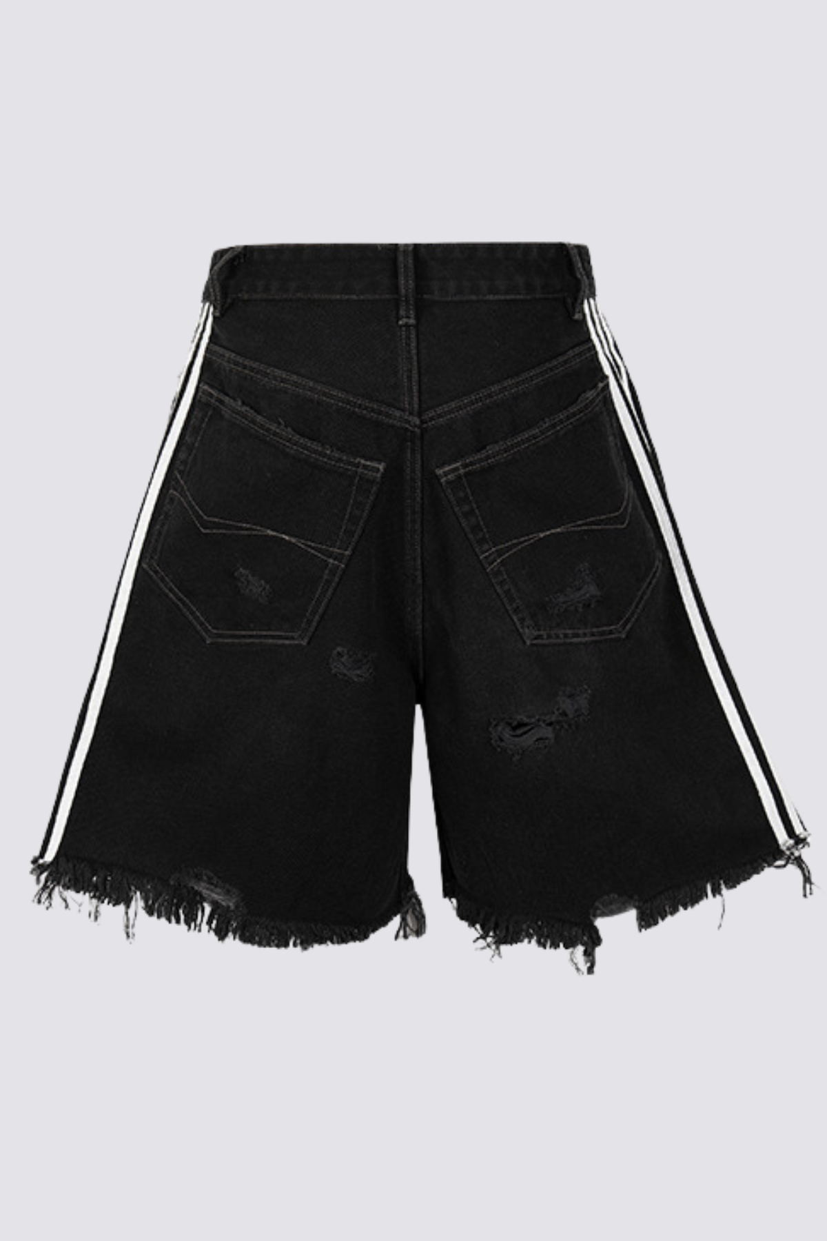 Rebellion Code Ripped Fringe Denim Shorts