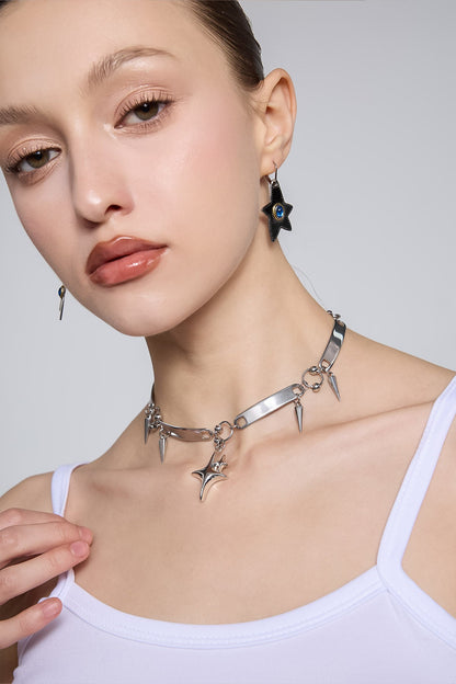 Reflective Discipline Spike Necklace