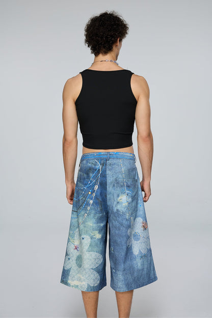 Reflective Power Rhinestone Crop Top Black